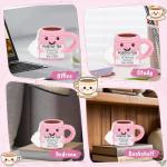 Mini Positive Crochet Tea Cup Birthday Gifts for Women Friend Sister, Bosses Day Christmas White Elephant Gifts for Teen, Emotional Cheer Up Support Gifts for Coworker Handmade Cute Stocking Stuffers