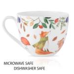 MFoffice Autumn Forest Animal Mug - 20 oz Bone China Coffee Mug with Fox, Squirrel & Duck, Cozy Fall Gift for Nature Lovers and Friends, Designed in England by Harvest Green Studio