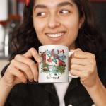Unique Canadian Nature Inspired Coffee Mug, Custom Name White Mug 11oz 15oz, Personalized Cute Wildlife Ceramic Coffee Cup, Custom Canada Themed Souvenir Cup, Gifts for Travelers