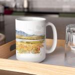 Nature Inspired Coffee Mug, Customized Oklahoma State Cup, Wichita Mountains Mug, Custom Name US State Ceramic Cup, Personalized Landscape Full Wrap Mug, State White Cup 11oz 15oz