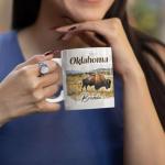 Nature Inspired Coffee Mug, Customized Oklahoma State Cup, Wichita Mountains Mug, Custom Name US State Ceramic Cup, Personalized Landscape Full Wrap Mug, State White Cup 11oz 15oz