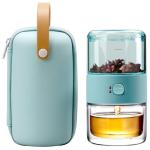 ZENS Modern Small Tea Infuser Teapot, Tritan One Touch Maker for Loose Leaf Diffusers With Insulated Cup and Travel Kits, Cool Gongfu Pot for Lover Gifts