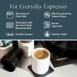 Folk Ceramics Dylan Ceramic Cappuccino Cups Set | Double Walled Ceramic Coffee Mug Set | Compact & Heat Insulated Cappuccino, Tea, Coffee & Latte Cup | 8oz, Set of 2 | Whisper White