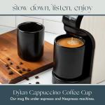 Folk Ceramics Dylan Ceramic Cappuccino Cups Set | Double Walled Ceramic Coffee Mug Set | Compact & Heat Insulated Cappuccino, Tea, Coffee & Latte Cup | 8oz, Set of 2 | Whisper White