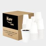 HAPY CUPS 12 oz[500 count] White Coffee Cups - Disposable Paper Cups for Hot and Cold Beverages - Water, Juice, or Tea, Compostable and Travel-Friendly For Home, Store and Cafe(300 g)