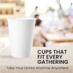 HAPY CUPS 12 oz[500 count] White Coffee Cups - Disposable Paper Cups for Hot and Cold Beverages - Water, Juice, or Tea, Compostable and Travel-Friendly For Home, Store and Cafe(300 g)