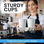 HAPY CUPS 12 oz[500 count] White Coffee Cups - Disposable Paper Cups for Hot and Cold Beverages - Water, Juice, or Tea, Compostable and Travel-Friendly For Home, Store and Cafe(300 g)