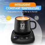 KitchekShop Coffee Mug Warmer - Fastest Heating & Highest Temperature, Coffee Cup Warmer for Desk Auto Shut Off, 4 Temp Settings & 1-12H Timer, Smart Electric Beverage Warmer for Coffee, Tea (Black)