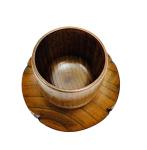 JapanBargain 4103+4079, Wooden Tea Cup and Saucer Set Wooden Water Mug Coffee Mug Japanese Zen Style Teacup 4 ounce