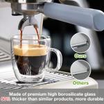 Mfacoy Glass Double Wall Insulated Espresso Cups (Set of 2), 5.4 oz Shots Cup with Handle, Insulated Glasses Mugs, Small Coffee Cups, Shot Glass