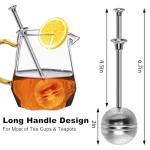 Numola Long Handle Tea Ball Stainless Steel, 2Pcs Premium Tea Infuser Filter for Loose Leaf Tea, Reusable Fine Mesh Tea Interval Diffuser Strainer for Cup and Teapot