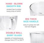 BothEarn Double Wall Glass Coffee Mug - 19 Ounce (560 ml) Insulated Clear Latte Cup with Handle, Great for Espresso Cappuccino and Juice
