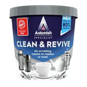 Astonish Specialist Clean & Revive Foaming Powder For Tea Pots, Coffee Mugs, & Stainless Steel - No Scrubbing, No Residue (12.35 Ounce (Pack of 1))