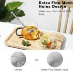 Numola Long Handle Tea Ball Stainless Steel, 2Pcs Premium Tea Infuser Filter for Loose Leaf Tea, Reusable Fine Mesh Tea Interval Diffuser Strainer for Cup and Teapot