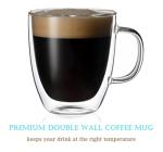 BothEarn Double Wall Glass Coffee Mug - 19 Ounce (560 ml) Insulated Clear Latte Cup with Handle, Great for Espresso Cappuccino and Juice