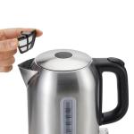 Amazon Basics 1.1Qt (1L) Electric Kettle, Tea Kettle & Water Boiler, with Auto Shut-Off, Boil Dry Protection, High-Safety Strix Thermostat, BPA-Free, 1500W, Stainless Steel, New Model, Black & Silver