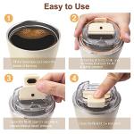 PHILORN Travel Coffee Mug, Coffee Cup-12 OZ Insulated With Lid, White Stainless Steel Coffee Mug with Double Wall, Thermal Cup for Hot & Cold Drinks