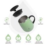 Ideus 16 oz Insulated Coffee Mug with Handle and Lid, Double Wall Stainless Steel Vacuum Thermal Coffee Mug, Travel Coffee Cup Thermal Cup for Home and Office, Avocado Green