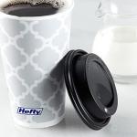 Hefty Paper Disposable Hot Cups with Lids, Leak-Resistant Disposable Coffee Cups, Double Insulated To Help Prevent Burning, Tight-Fitting Lid Helps Prevent Sloshing and Spills, 16 Ounce, 20 Count