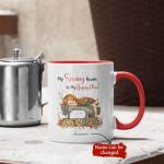Customized Beautiful Sewing Machine Tea Cups, Floral Sewing Machine Coffee Mugs, Sewing Lovers Tea Cups Gift For Girl Women, Personalized Name Sewing White Ceramic Mugs