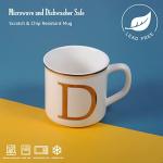 Miicol Ceramic Coffee Mug 16 oz, Monogram Coffee Cup, Golden Initial Tea Mug, Personalized Tea Cup, Unique Gift, Large Mug for Home, Office, Letter D