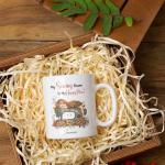 Customized Beautiful Sewing Machine Tea Cups, Floral Sewing Machine Coffee Mugs, Sewing Lovers Tea Cups Gift For Girl Women, Personalized Name Sewing White Ceramic Mugs