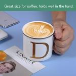 Miicol Ceramic Coffee Mug 16 oz, Monogram Coffee Cup, Golden Initial Tea Mug, Personalized Tea Cup, Unique Gift, Large Mug for Home, Office, Letter D