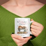 Customized Beautiful Sewing Machine Tea Cups, Floral Sewing Machine Coffee Mugs, Sewing Lovers Tea Cups Gift For Girl Women, Personalized Name Sewing White Ceramic Mugs