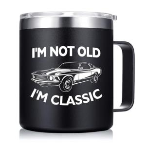 Abledn Birthday Gifts for Men - I'm Not Old I'm Classic Coffee Mug - Christmas Birthday Gifts for Men, Dad, Grandpa, Him, Husband (14oz, Black)
