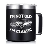 Abledn Birthday Gifts for Men - I'm Not Old I'm Classic Coffee Mug - Christmas Birthday Gifts for Men, Dad, Grandpa, Him, Husband (14oz, Black)