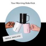 Corkcicle Classic Coffee Mug - Triple Insulated Stainless Steel Travel Mug - Shatter-Proof Lid - Easy Grip - Keeps Drink Hot Over 3 Hours - Holiday Mug Gift - Great for Gifting Warmth - 16 oz - Black