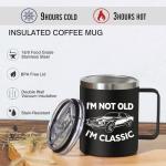 Abledn Birthday Gifts for Men - I'm Not Old I'm Classic Coffee Mug - Christmas Birthday Gifts for Men, Dad, Grandpa, Him, Husband (14oz, Black)