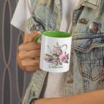 Elegant Tea Set Coffee Mug, Custom Name Floral Tea Cup Design Cup, Gift For Tea Lovers, Personalized Mug With Classic Victorian Style, Customized Ceramic Cup, White Mug 11oz 15oz