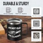 Abledn Birthday Gifts for Men - I'm Not Old I'm Classic Coffee Mug - Christmas Birthday Gifts for Men, Dad, Grandpa, Him, Husband (14oz, Black)
