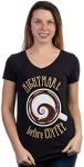 Ann Arbor T-shirt Co. The Nightmare Before Coffee | Funny Cute Saying Women's Cafe Mug Drinker V-Neck T-Shirt-(Vneck,L)