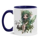 Personalized Unique Name Coffee Mug, Custom Fantasy Character Accent Cup 11oz 15oz, Gifts for Fairy Tale Enthusiasts, Cute Fairy Ceramic Coffee Mug, Nature Inspired Design Cup