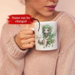 Personalized Unique Name Coffee Mug, Custom Fantasy Character Accent Cup 11oz 15oz, Gifts for Fairy Tale Enthusiasts, Cute Fairy Ceramic Coffee Mug, Nature Inspired Design Cup