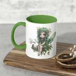 Personalized Unique Name Coffee Mug, Custom Fantasy Character Accent Cup 11oz 15oz, Gifts for Fairy Tale Enthusiasts, Cute Fairy Ceramic Coffee Mug, Nature Inspired Design Cup