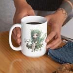 Personalized Unique Name Coffee Mug, Custom Fantasy Character Accent Cup 11oz 15oz, Gifts for Fairy Tale Enthusiasts, Cute Fairy Ceramic Coffee Mug, Nature Inspired Design Cup