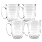 Tervis 16oz Clear Insulated Mug Collection - 4pk, Keeps Drinks Cold & Hot, Made in USA, BPA-free, Transparent, Reusable Coffee Cup