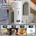 Electric Kettle Small Travel Kettle Tea Coffee Portable Kettle, 400ML with 4 Variable Presets, Electric Kettle Small 304 Stainless Steel with Auto Shut-Off & Boil Dry Protection (Black)