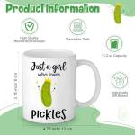 Nuogo 5 Pcs Bulk Inspirational Gifts Pickle Makeup Bag Crochet Coffee Mug with Card Funny Gifts for Pickle Lovers Employee Coworker Students Friends Women Teacher Birthday Baby Shower