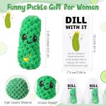 Nuogo 5 Pcs Bulk Inspirational Gifts Pickle Makeup Bag Crochet Coffee Mug with Card Funny Gifts for Pickle Lovers Employee Coworker Students Friends Women Teacher Birthday Baby Shower