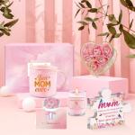 Birthday Gifts for Mom from Daughter, Cute Christmas Mothers Day Gifts for Women after Birth with 12 Oz Pink Coffee Mug Acrylic Plaque Sign Floral Greeting Card