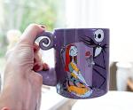 Disney The Nightmare Before Christmas Jack & Sally Spiral Handle Ceramic Mug | BPA-Free Large Coffee Cup For Beverages, Home & Kitchen Essentials | Halloween Gifts and Collectibles | Holds 20 Ounces