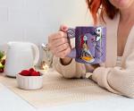 Disney The Nightmare Before Christmas Jack & Sally Spiral Handle Ceramic Mug | BPA-Free Large Coffee Cup For Beverages, Home & Kitchen Essentials | Halloween Gifts and Collectibles | Holds 20 Ounces