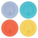 4 Pcs Silicone Lid Fit for Netany 16OZ Drinking Glass Cups with a diameter of 2.3"/58 mm, Replacement Lids for Beer Can Cups, Reusable Cover with Straw Hole for Glass Cup with Bamboo Lids