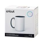 Cricut Beveled Blank Mug, Ceramic-Coated, Dishwasher & Microwave Safe Mug to Decorate,Infusible Ink Compatible,15 Oz Sublimation Mug White/Gray