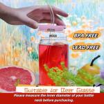 TERESRY 4 Pack Acrylic Lids for Glass Cups with Bamboo Lids and Straws, 2.75 inch/70 mm Acrylic Lids for 16 OZ Beer Can Cups with Wooden Lids, Replacement Canning Lids for 20 OZ Glass