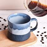 Bosmarlin Large Ceramic Coffee Mug, Big Tea Cup for Office and Home, 21 Oz, Dishwasher and Microwave Safe, 1 PCS… (Blue)